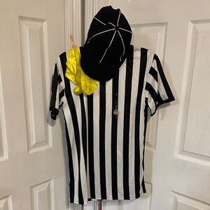 Black and White Striped Referee Kids Shirt
